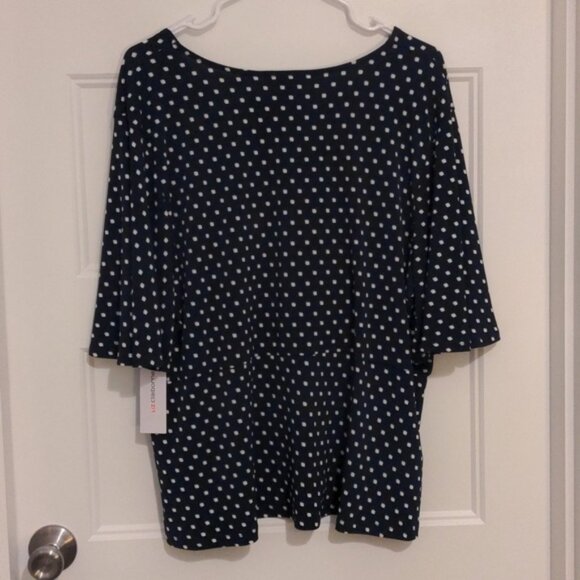 NWT Liz Claiborne XXL Polka Dot 2-Pack Faux Wrap Blouse Bundle - Picture 2 of 12